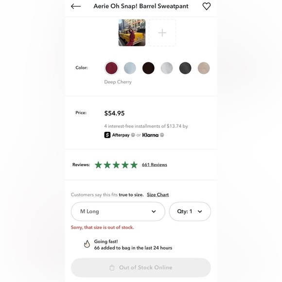 Aerie Oh Snap! Barrel Sweatpant - Picture 3 of 6